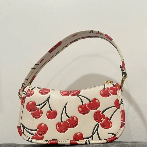 Coach Cherry Pattern Shoulder Bag - Red and Cream - Picture 7 of 7